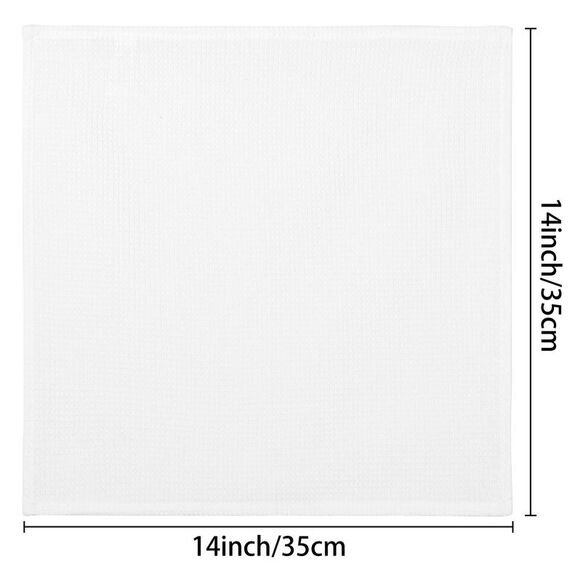 6Pack Cotton Weave Reusable Absorbent Cleaning Rags 14" x 14" White - Picture 3 of 6